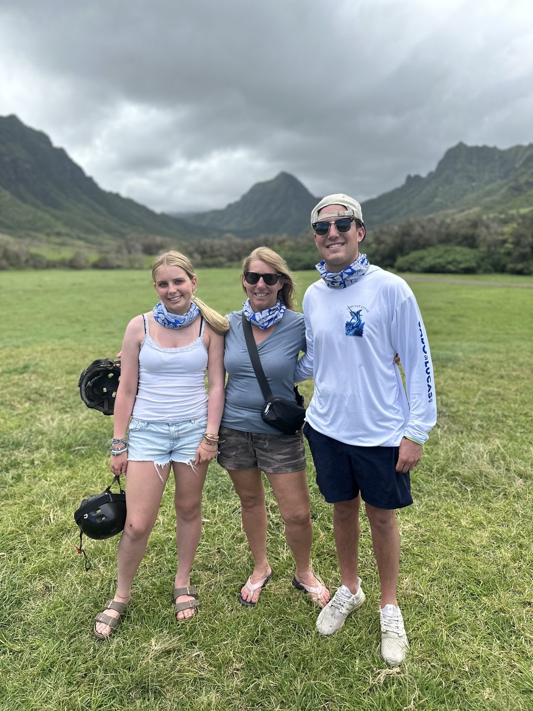 Zach happy and healthy with loved ones outside.