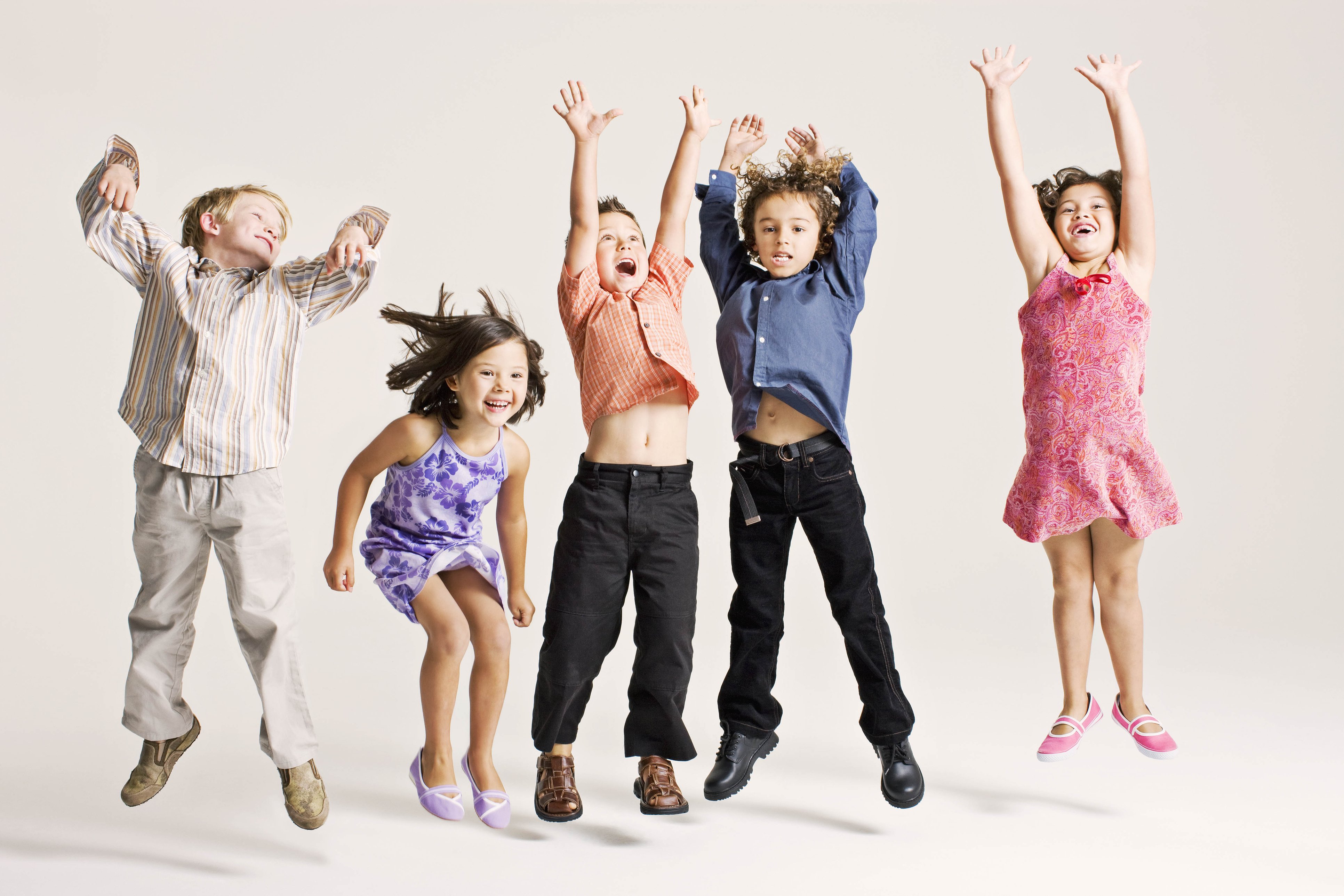 group of children jumping