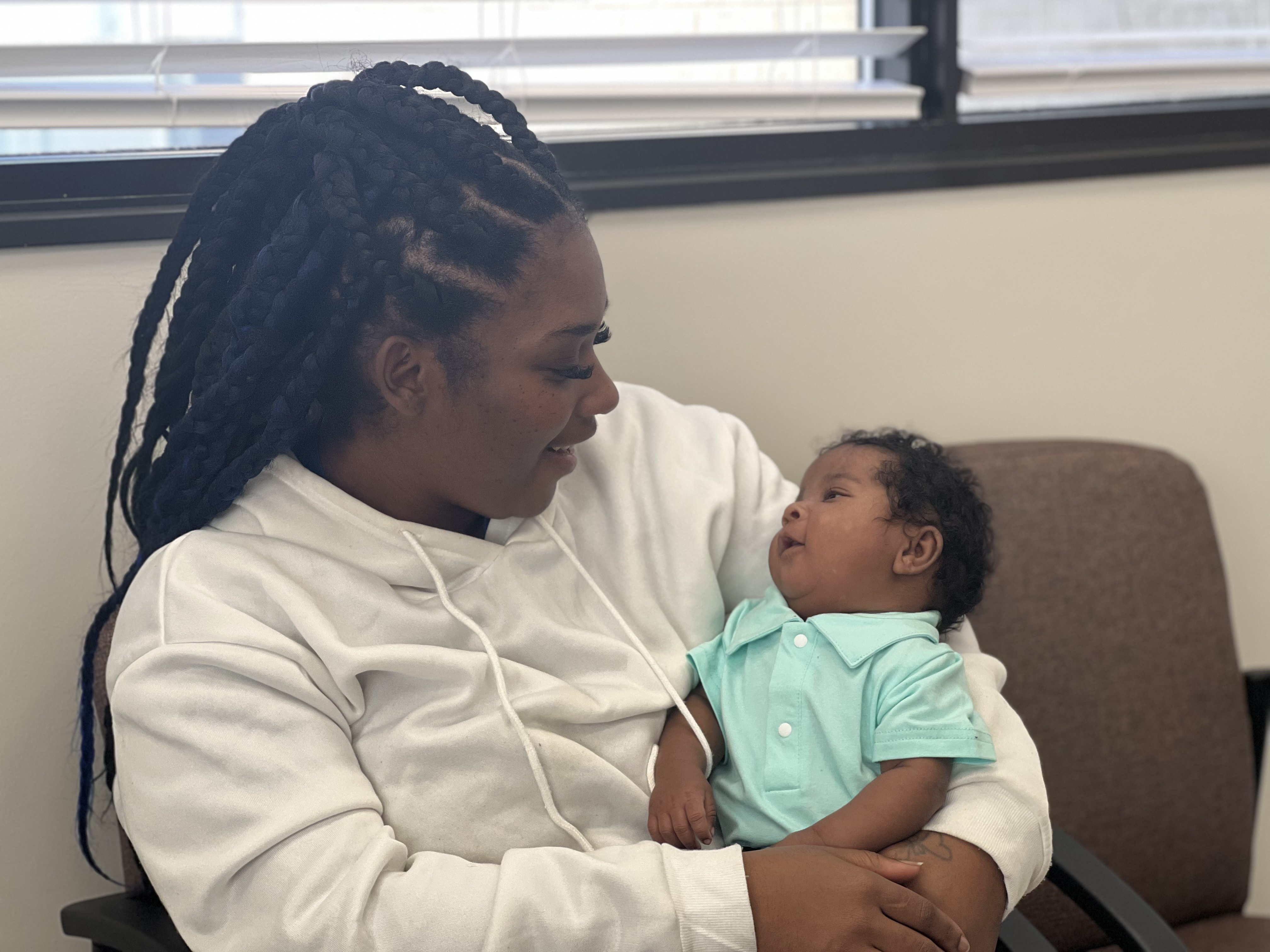 Latricia Davis holds her son Jamariyon