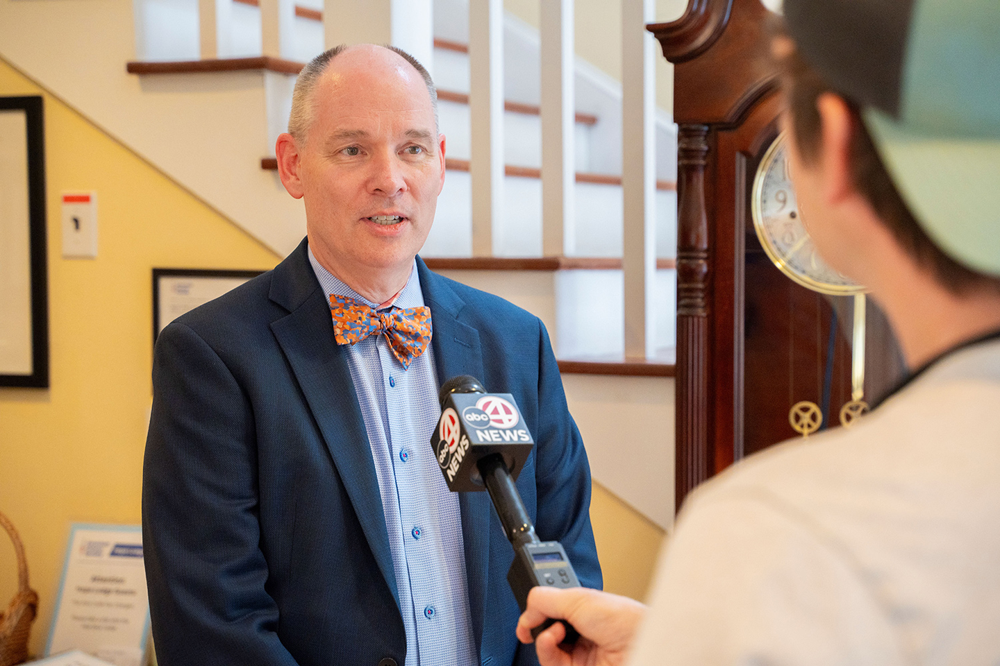 Jeff WIlson being interviewed by the news.