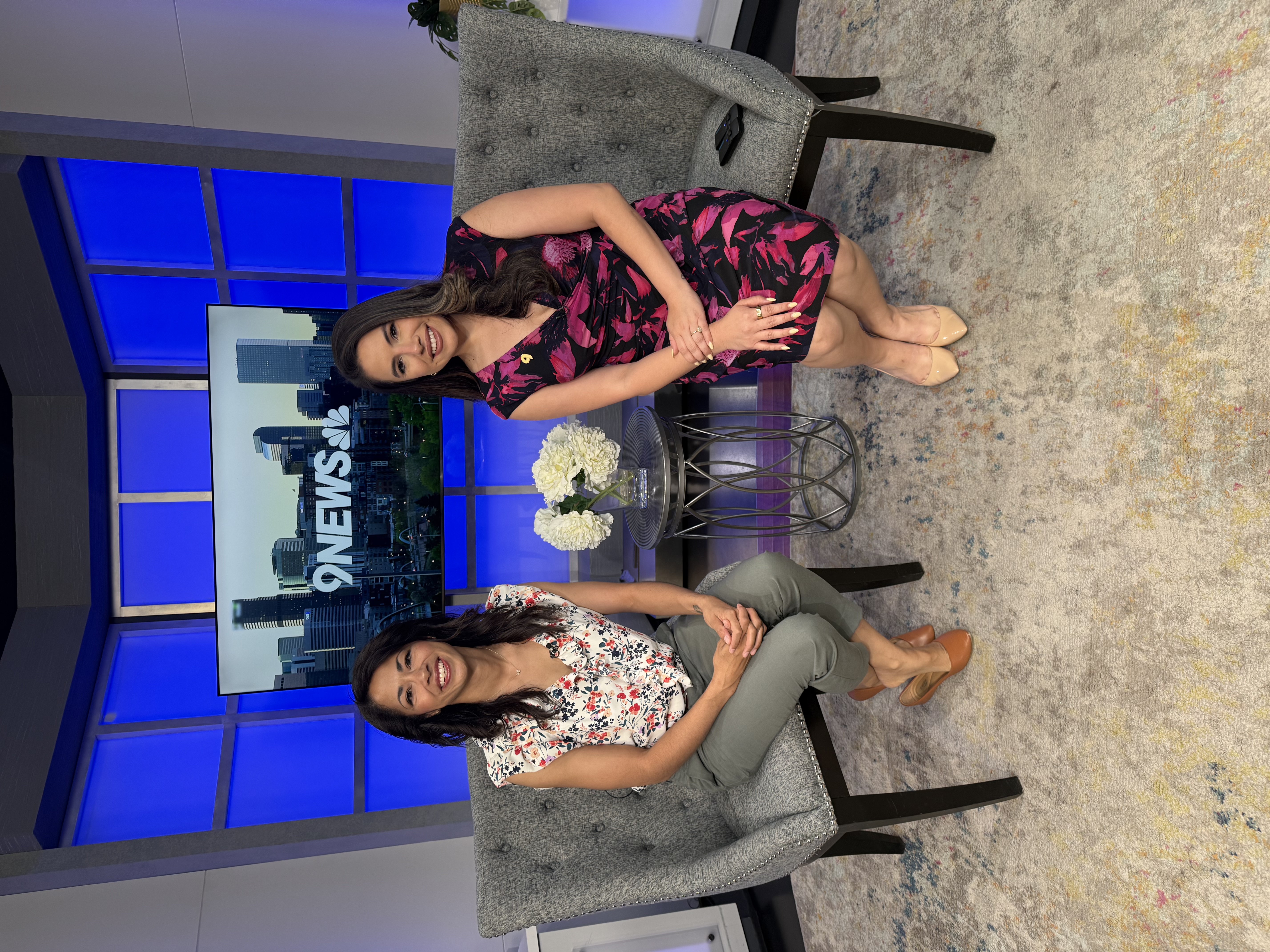 Dr. Cynthia Dickerson on set with host of 9news.