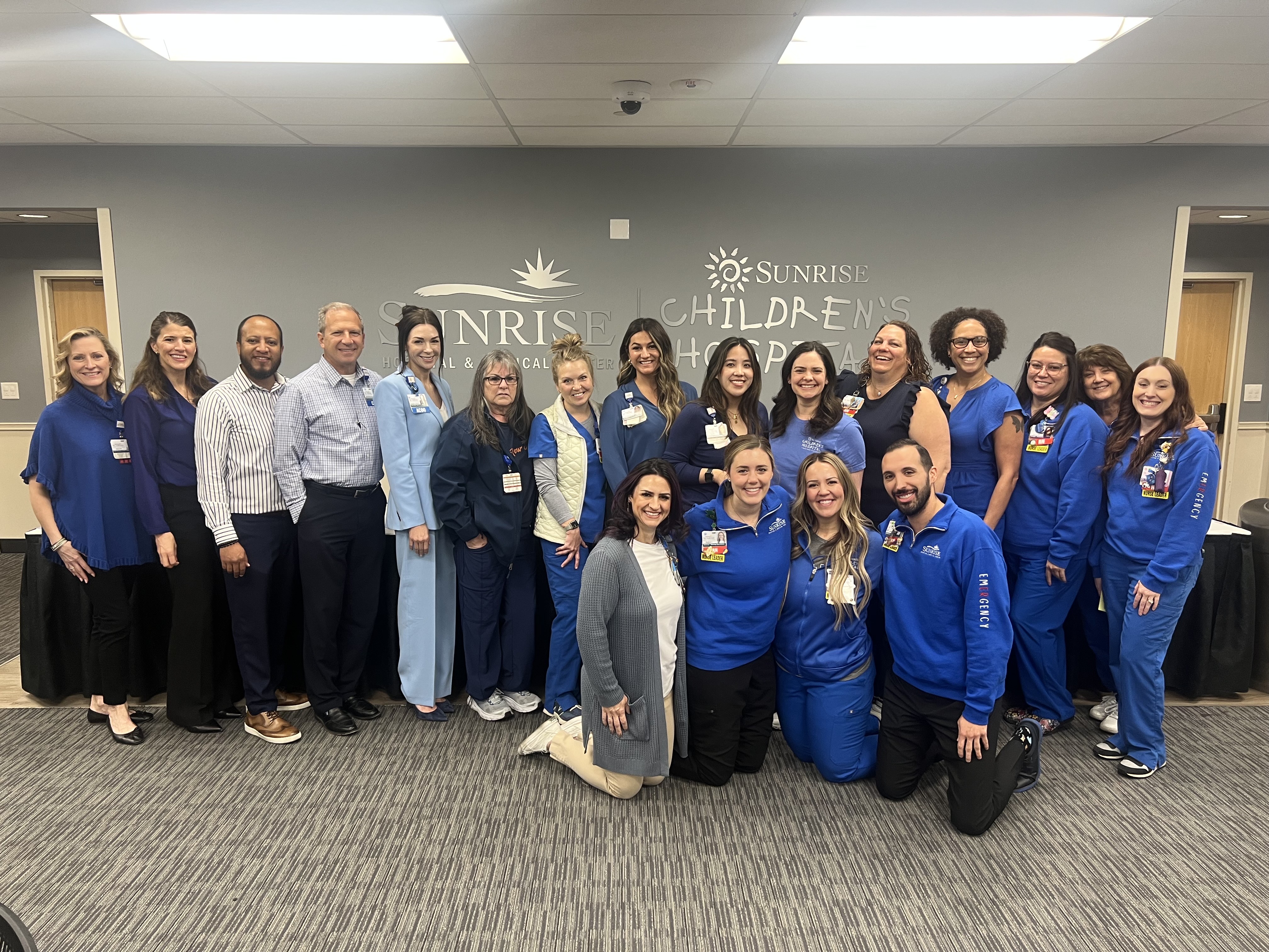 Team members from Sunrise Hospital and Sunrise Children's Hospital proudly wore blue in support of National Child Abuse Prevention Day, raising awareness for the safety and well-being of children in our community.