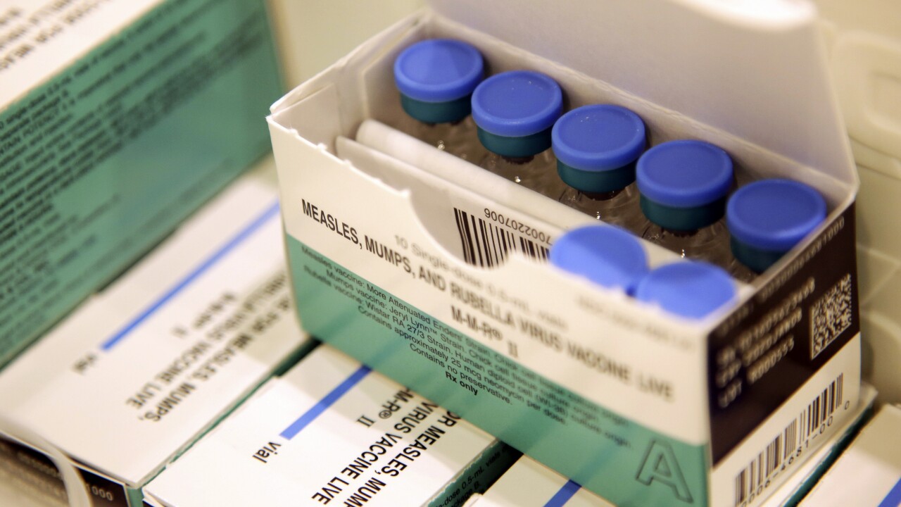 Close up view of measles vaccines.
