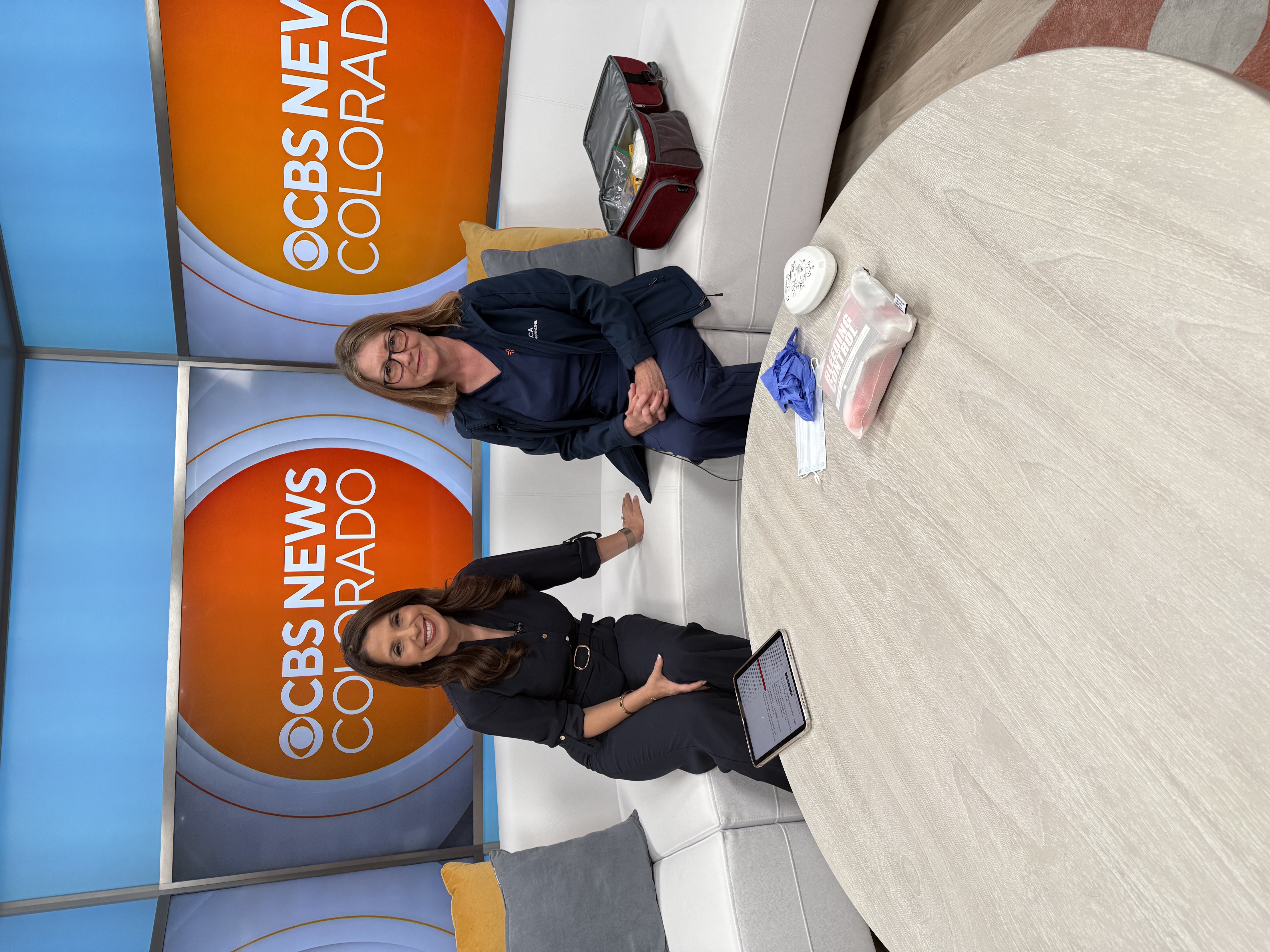 Kathryn Myers on the set of CBS News Colorado