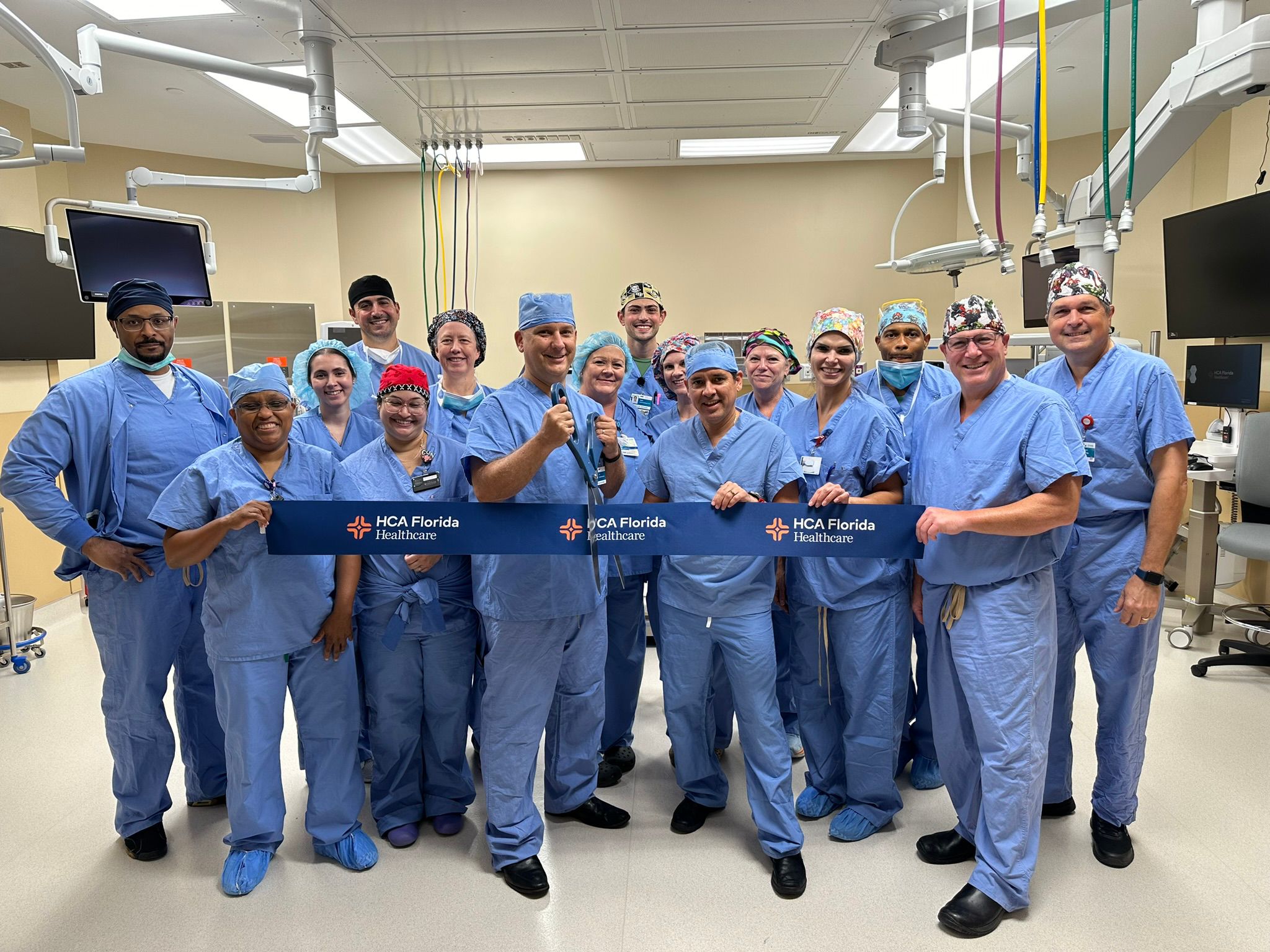 HCA colleagues at ribbon cutting for new operating suites.