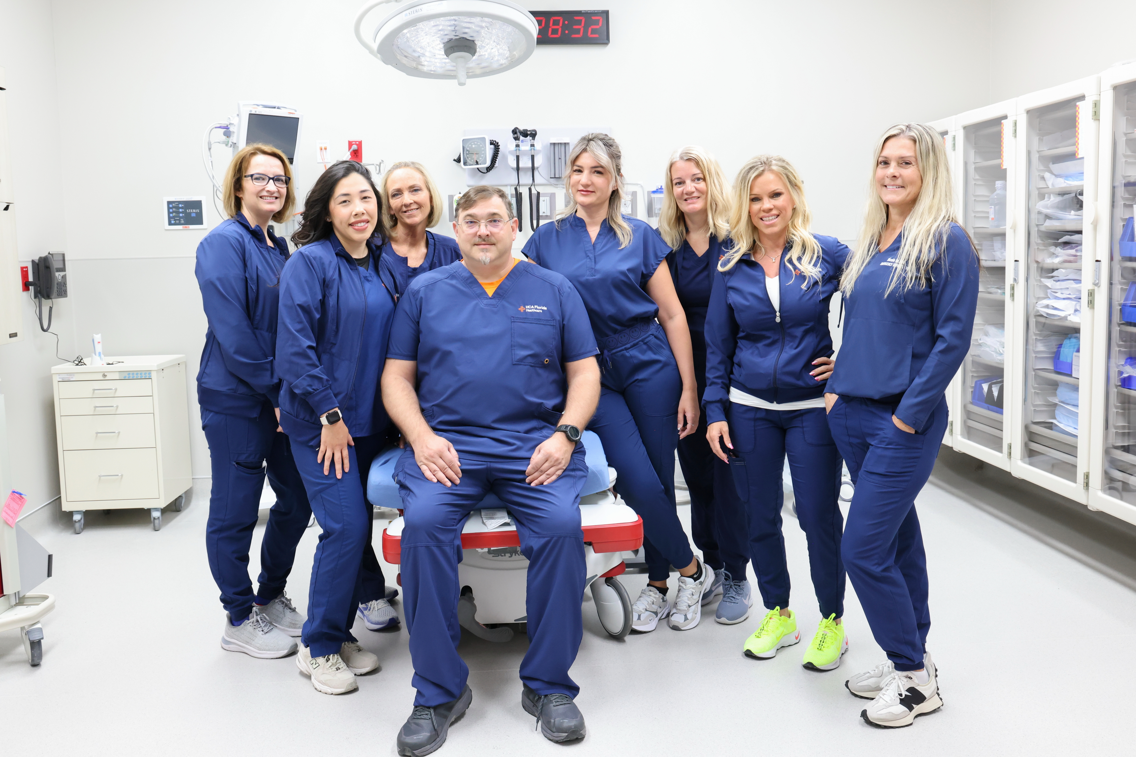 HCA Florida Englewood Hospital Emergency room and HCA Florida Wellen Park Emergency center staff in a group photo