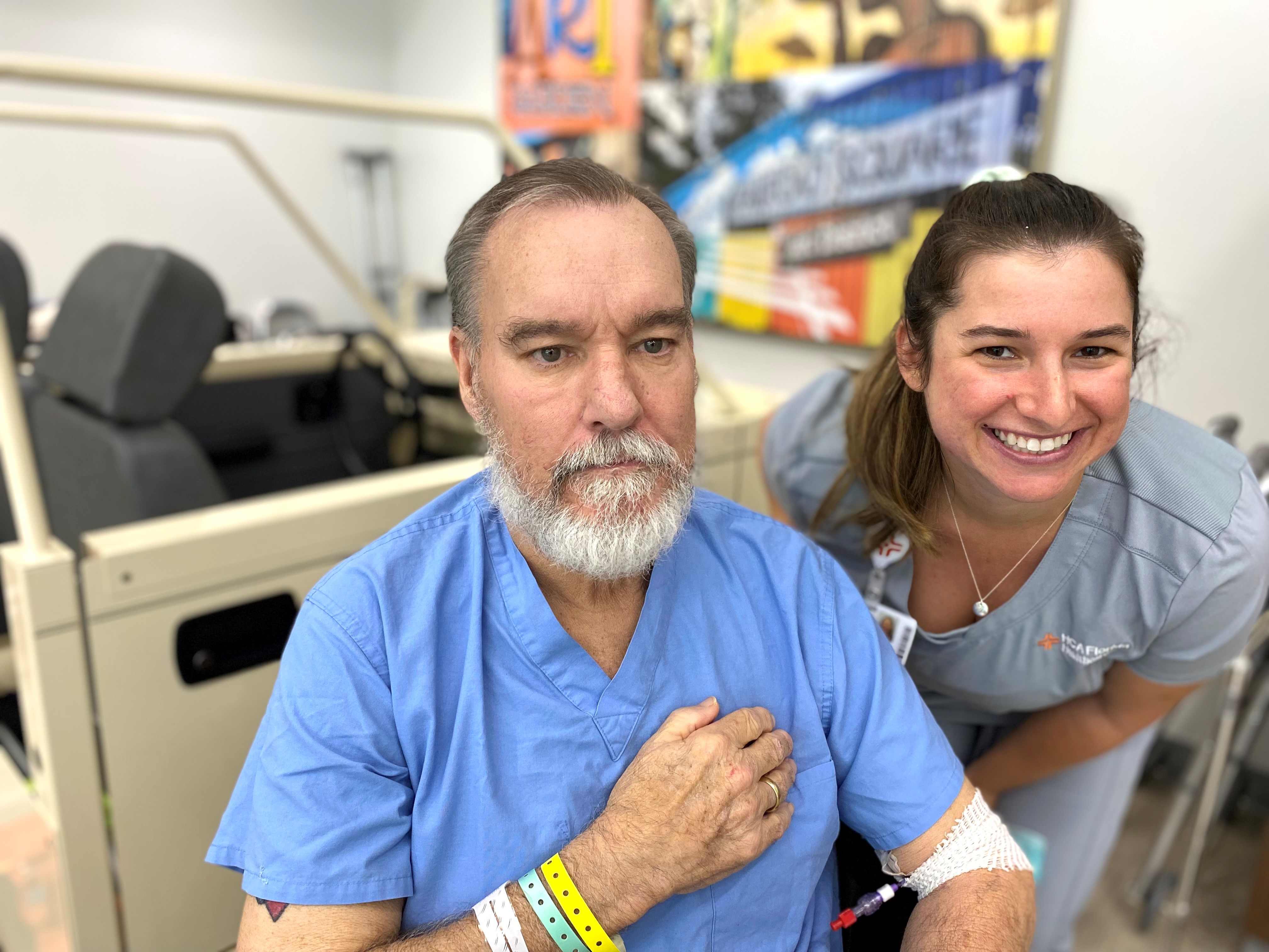 John Swope with nurse