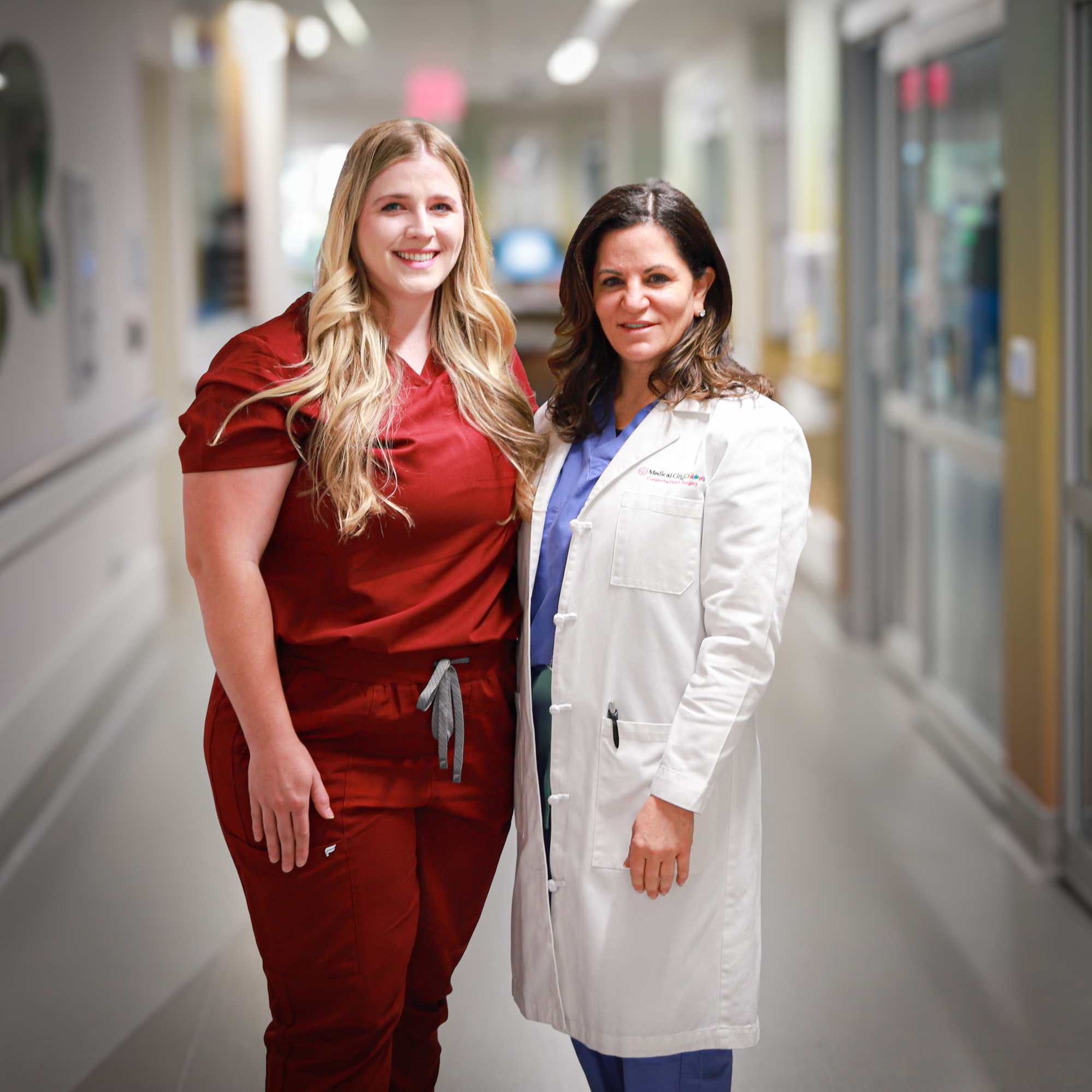 Laney and Dr. Guleserian standing in hospital hallway