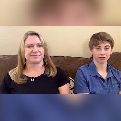 Joe Harrington and his mother.