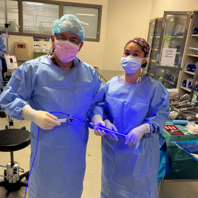 Dr. Steve Morgan standing in the operating room.