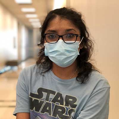 Katelyn Huchin wearing a mask.