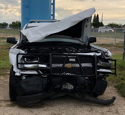 Mike Cardenas' totaled car.