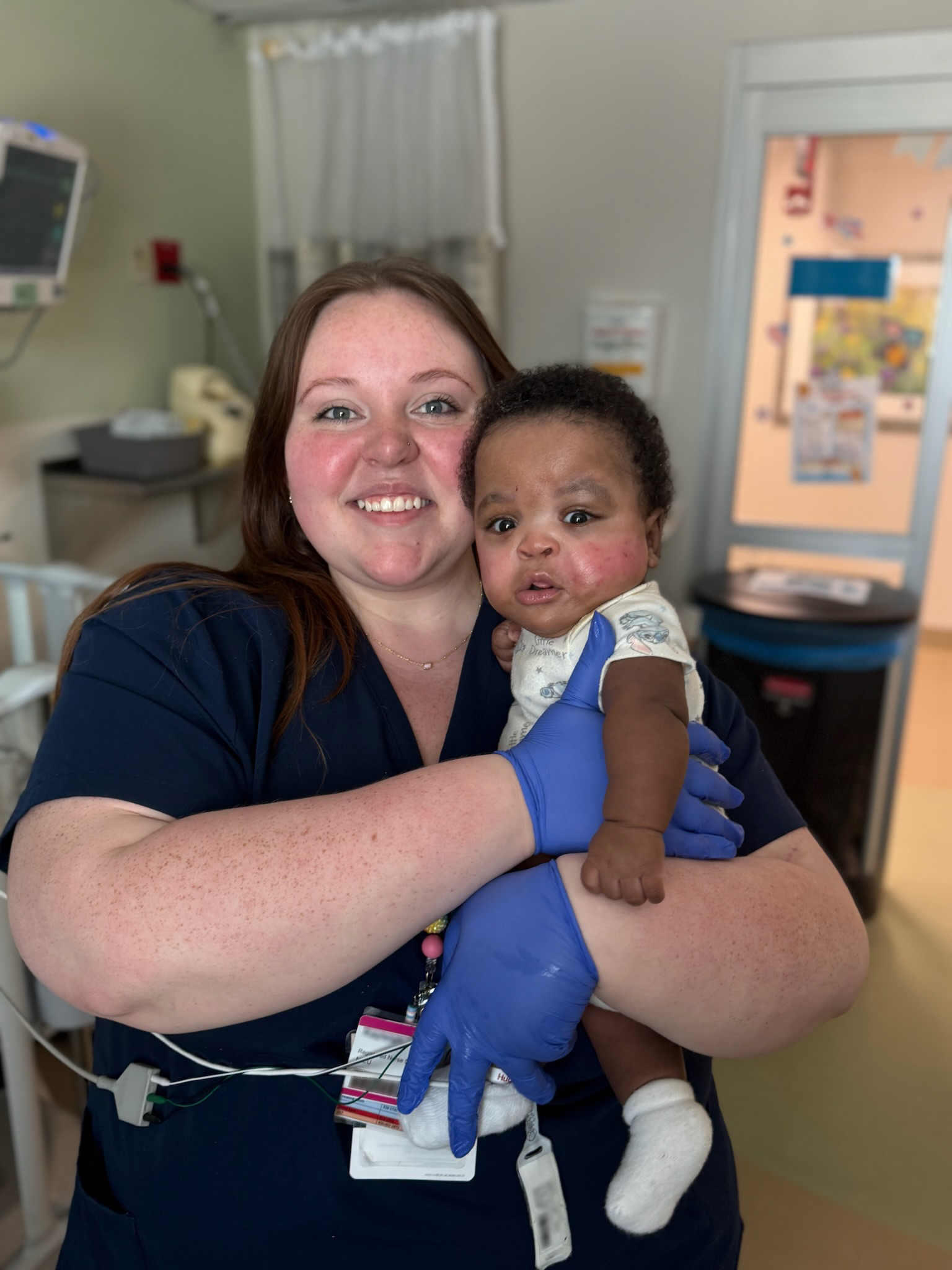 Phillip with Nurse Kayleigh