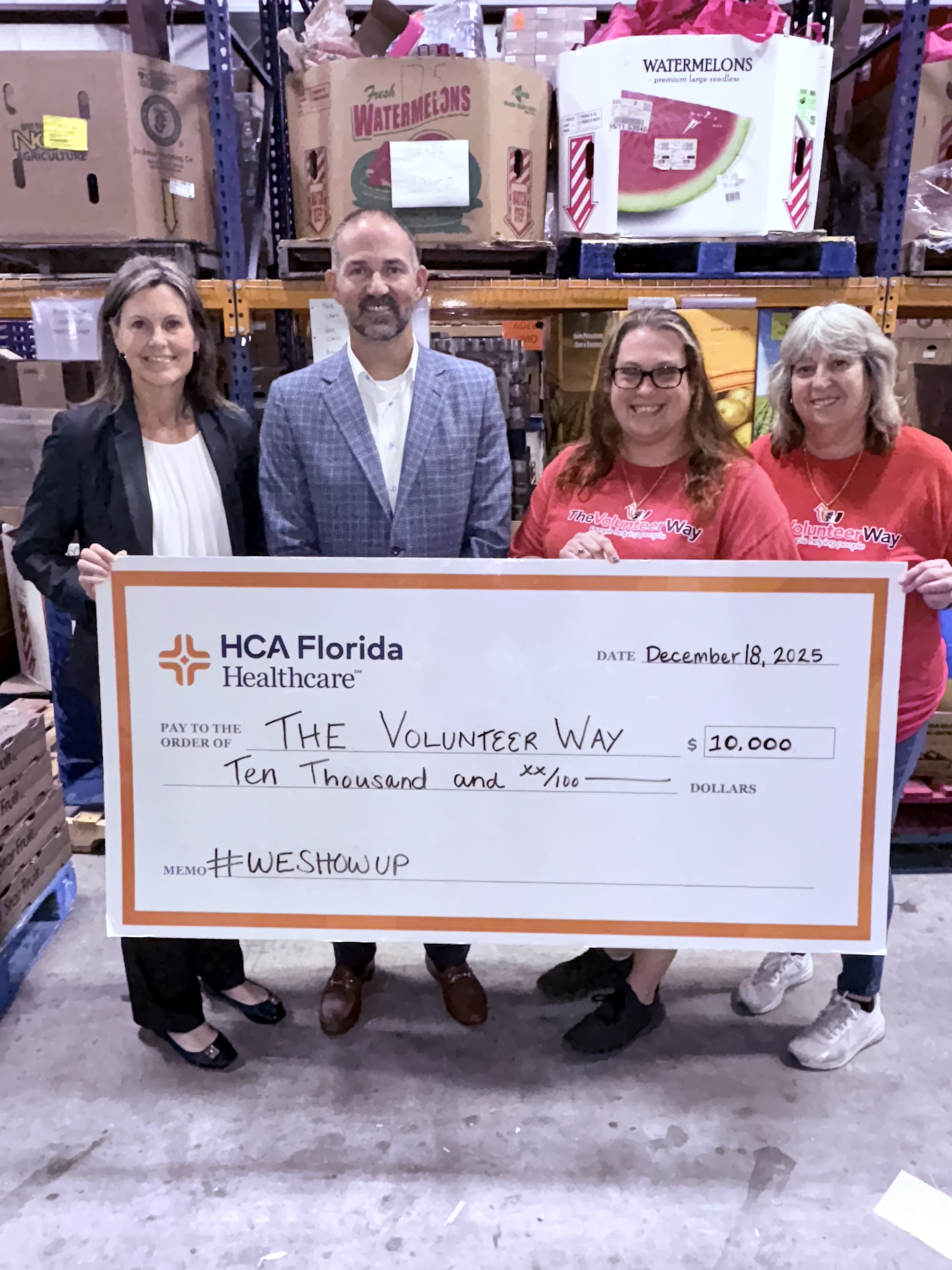 Bayonet Point Hospital colleagues celebrate the donation.