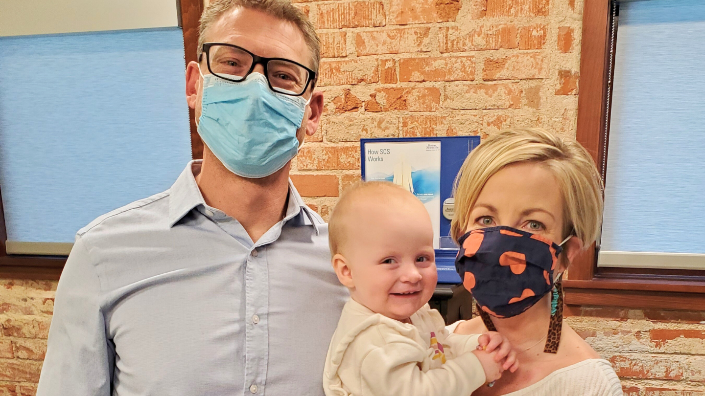 Michaela pictured with her family