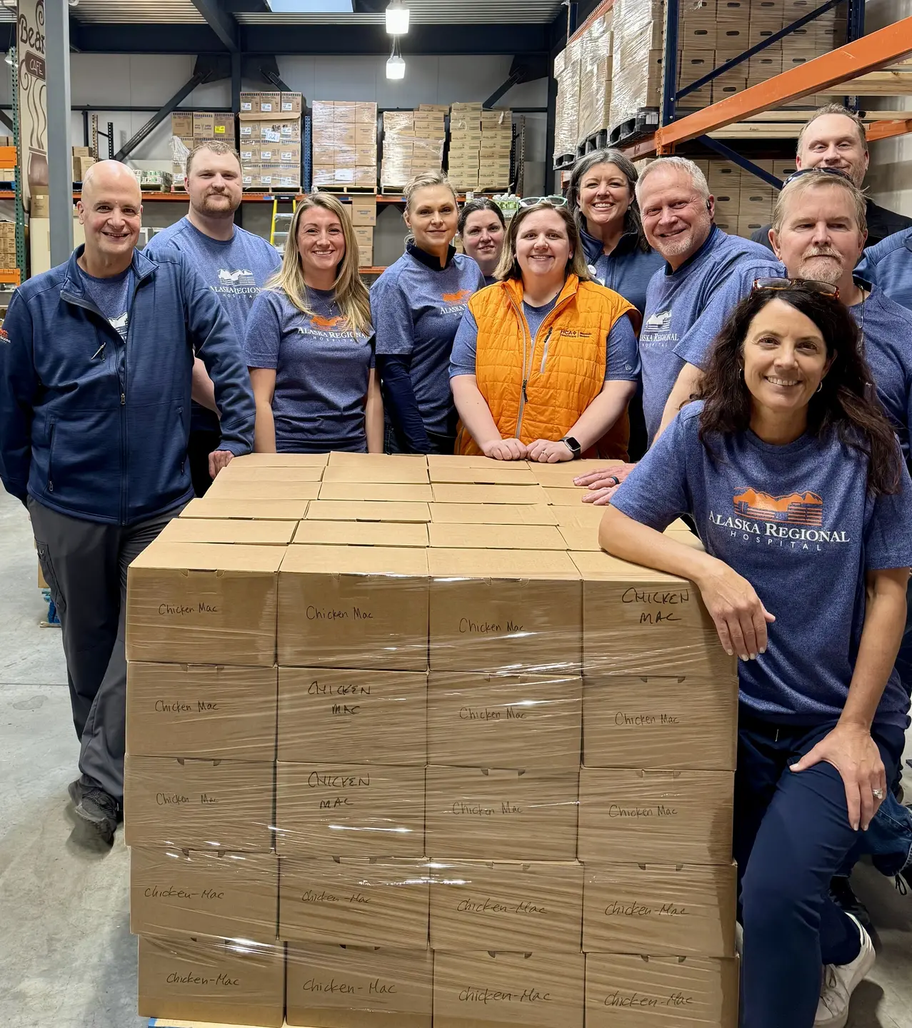 Alaska Regional Hospital colleagues pose together during a service event during April's volunteer month.