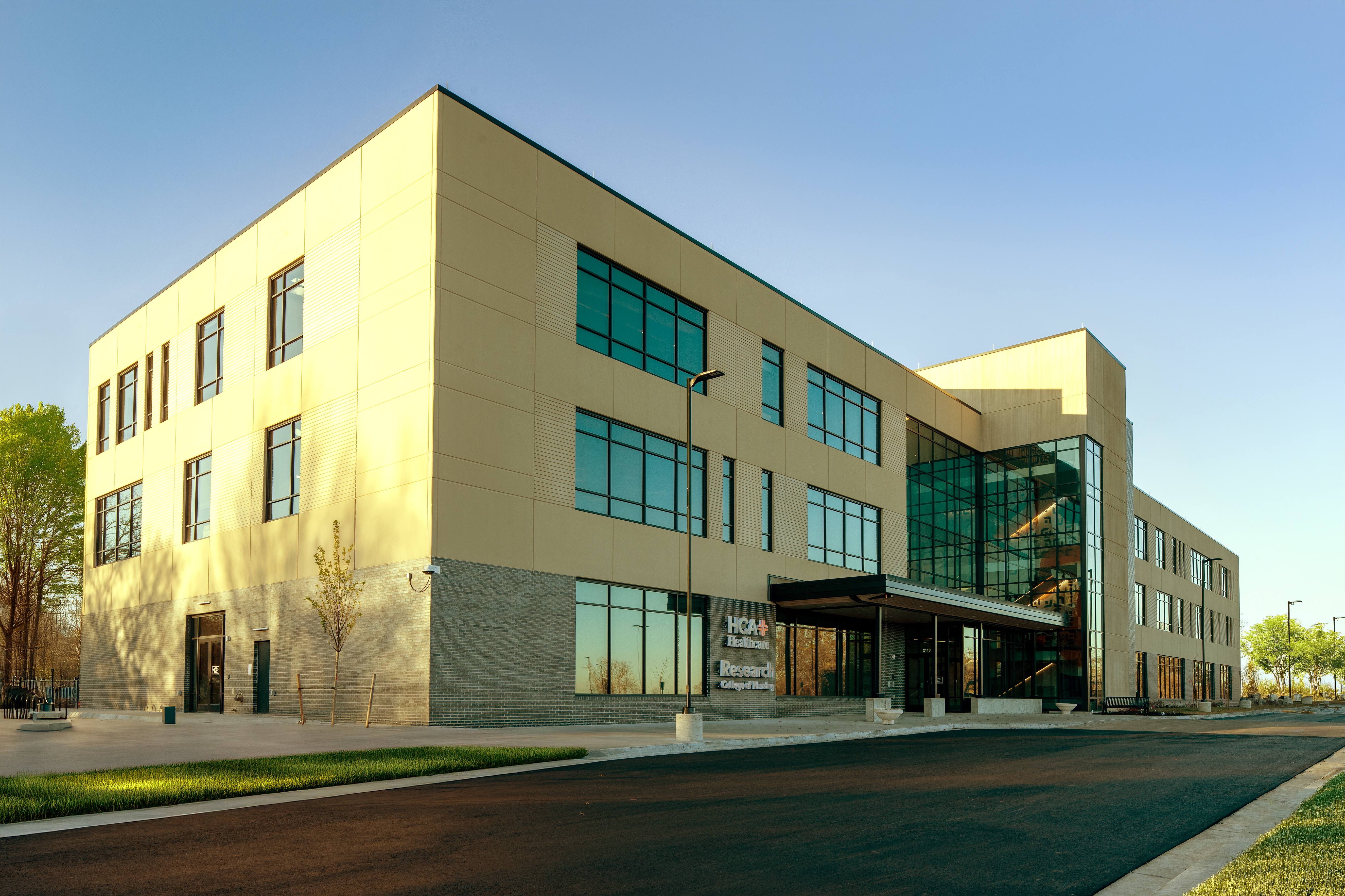 An exterior view of the new Research College of Nursing.