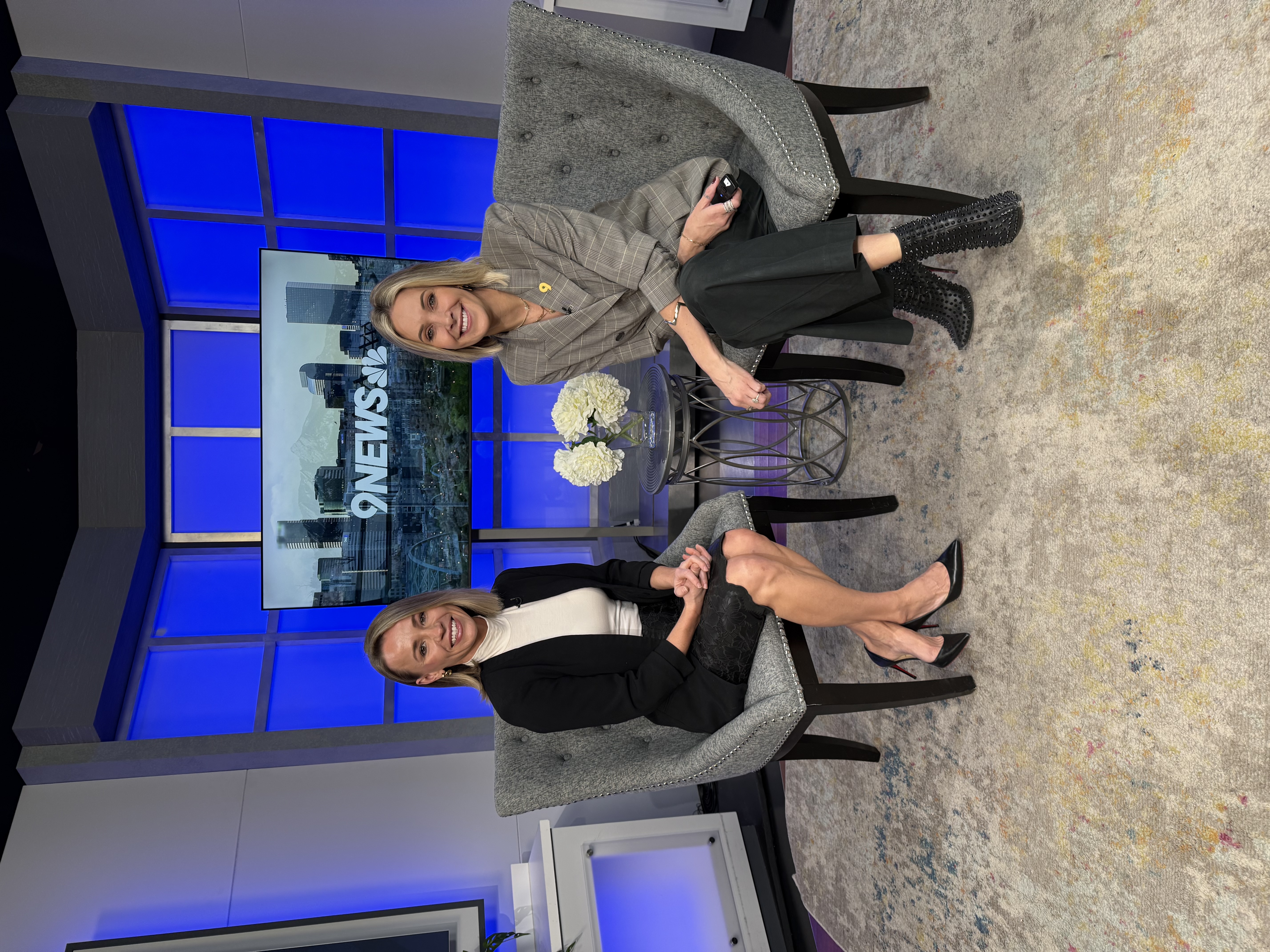 Dr. Michelle Nentwig on the 9News set.