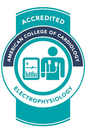Award logo for American College of Cardiology's Electrophisiology Accreditation.