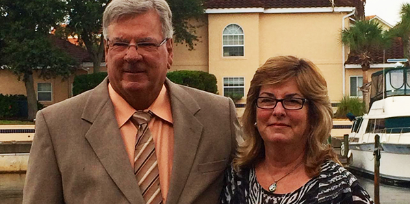 Cancer survivor Mike Dillard and his wife.