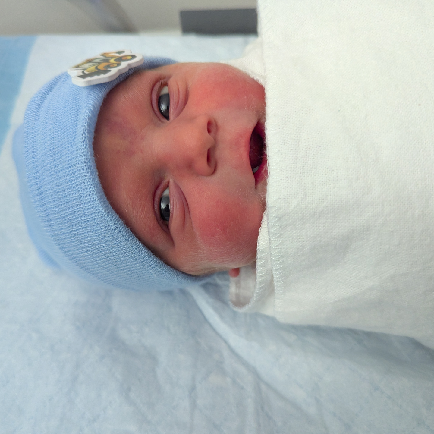 Newborn baby August.