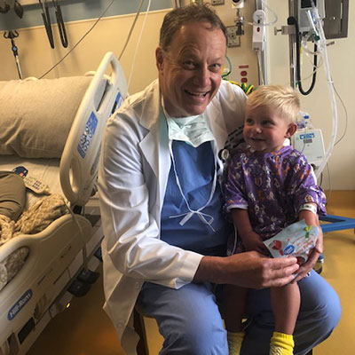 Anson with a Methodist Children's Hospital doctor.