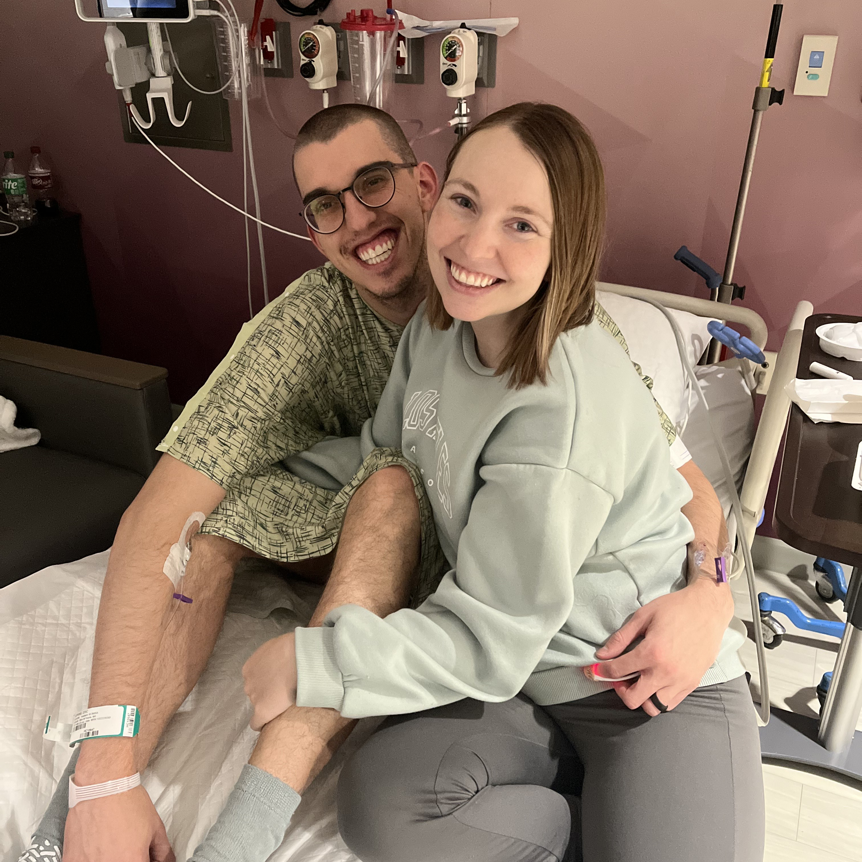 McKenna and Her Husband on a Hospital Bed