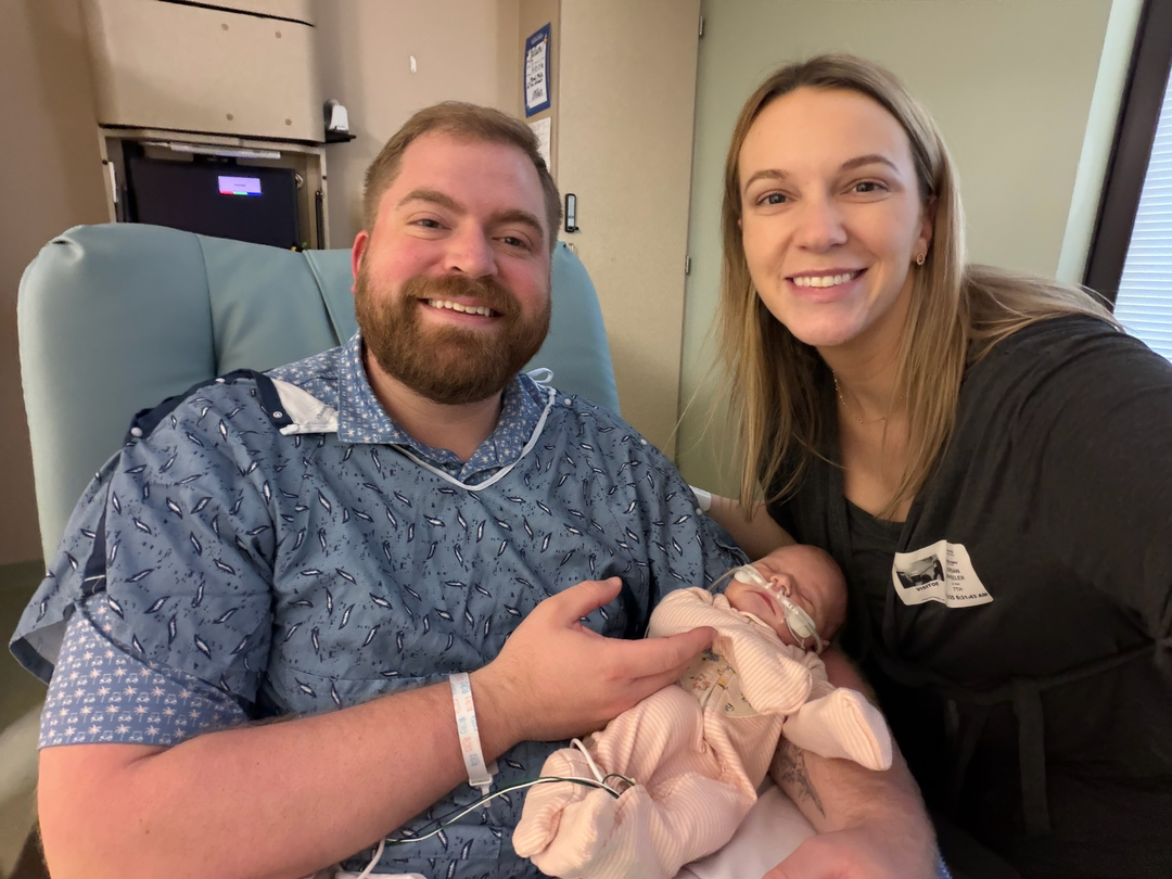 Jordan and her husband, with Tatum