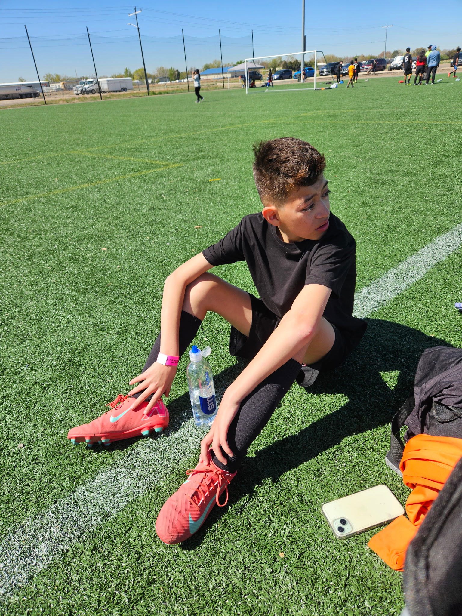12 year old Jordan Palomar at soccer practice.
