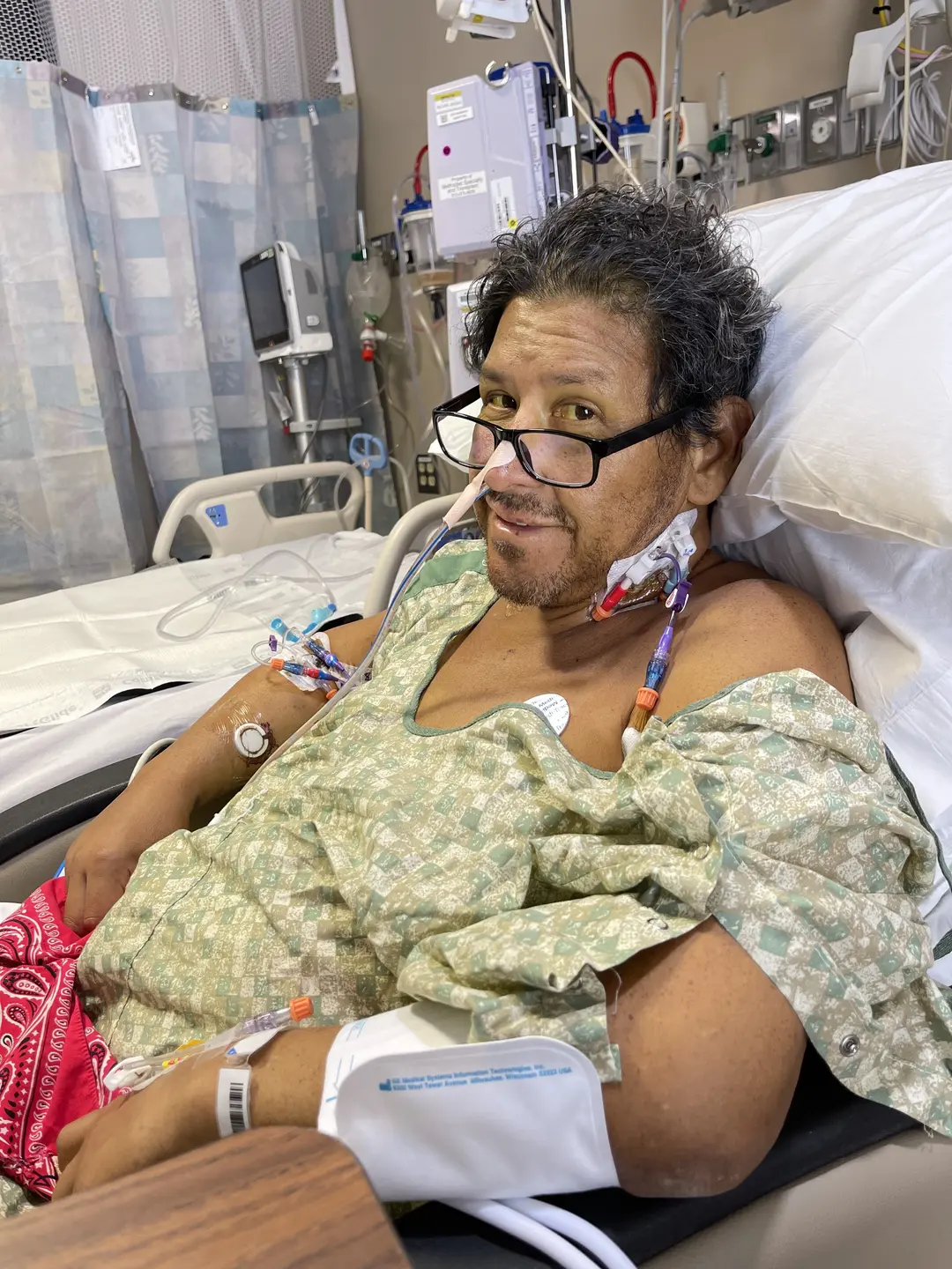 Adrian pre surgery in a hospital bed