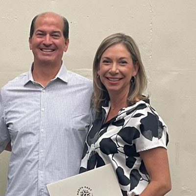 Ernie Rodriguez (Patient) with Nurse, Kerie Patton who helped save his life.  