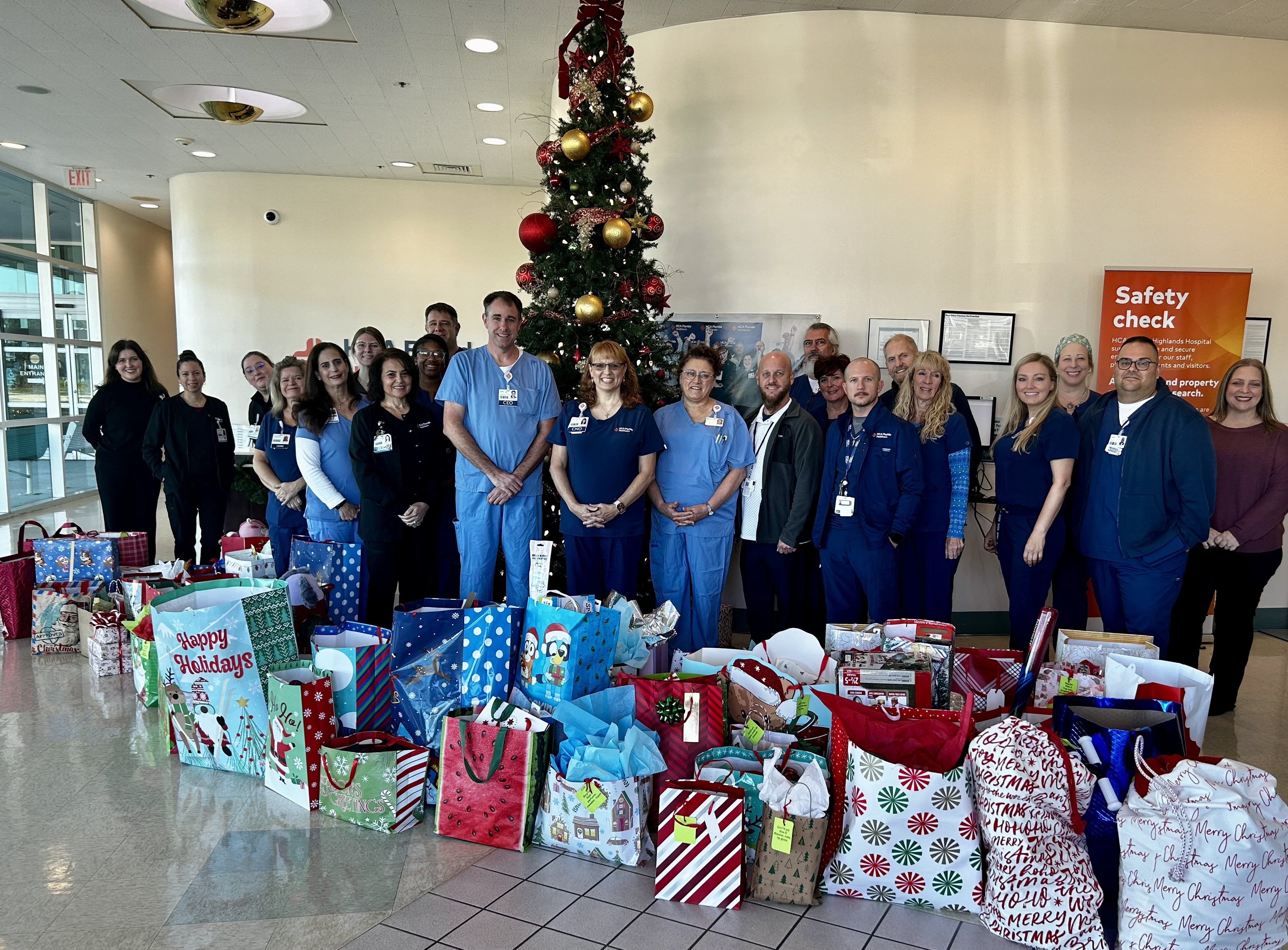 HCA Florida Highlands Hospital and Healthy Families Highlands celebrate local donations for holiday toy drive 2025.