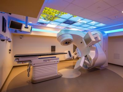 A virtual rendering of the linear accelerator at the Oncology suite at Portsmouth Regional Hospital.