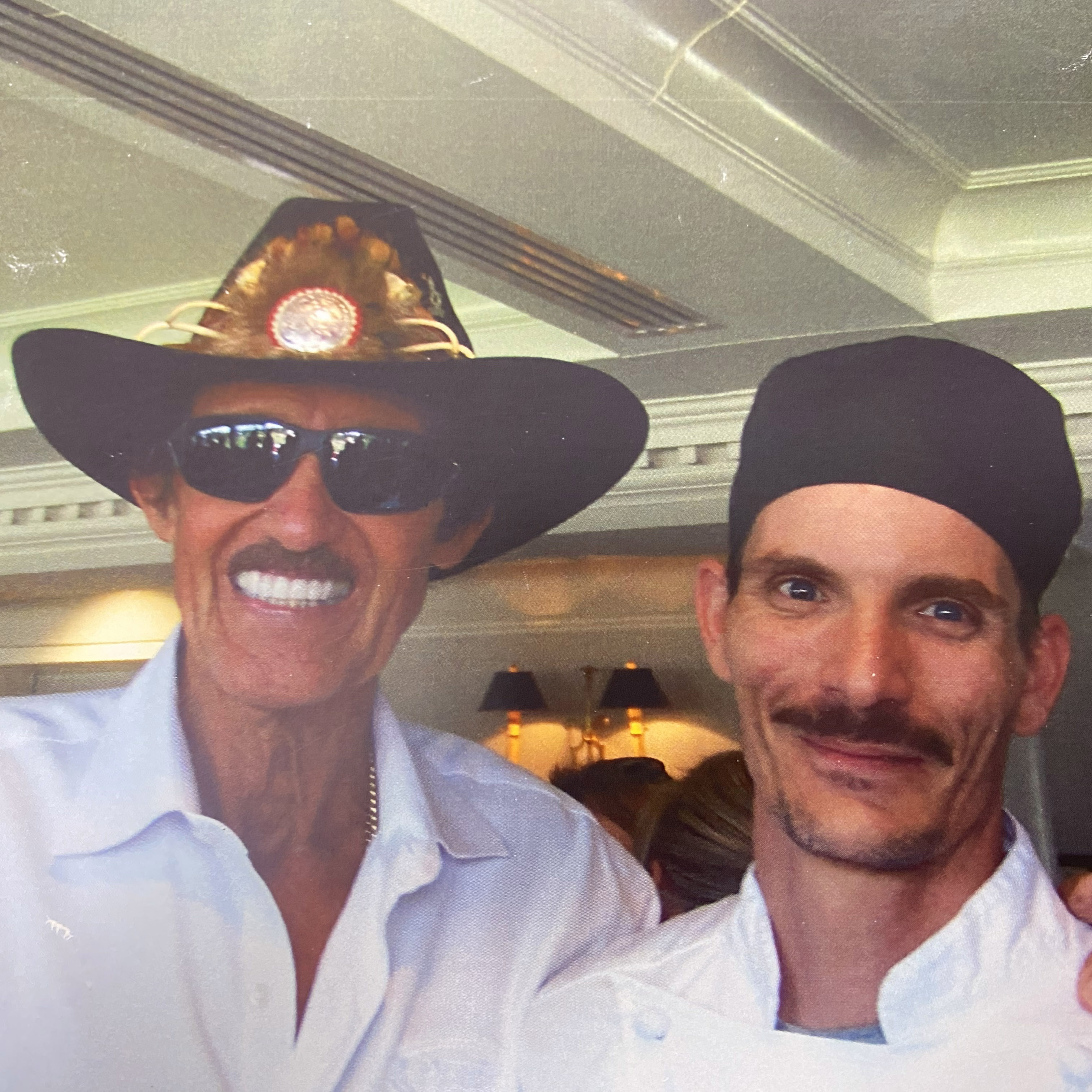 Chef Tony West with NASCAR legend Richard Petty.