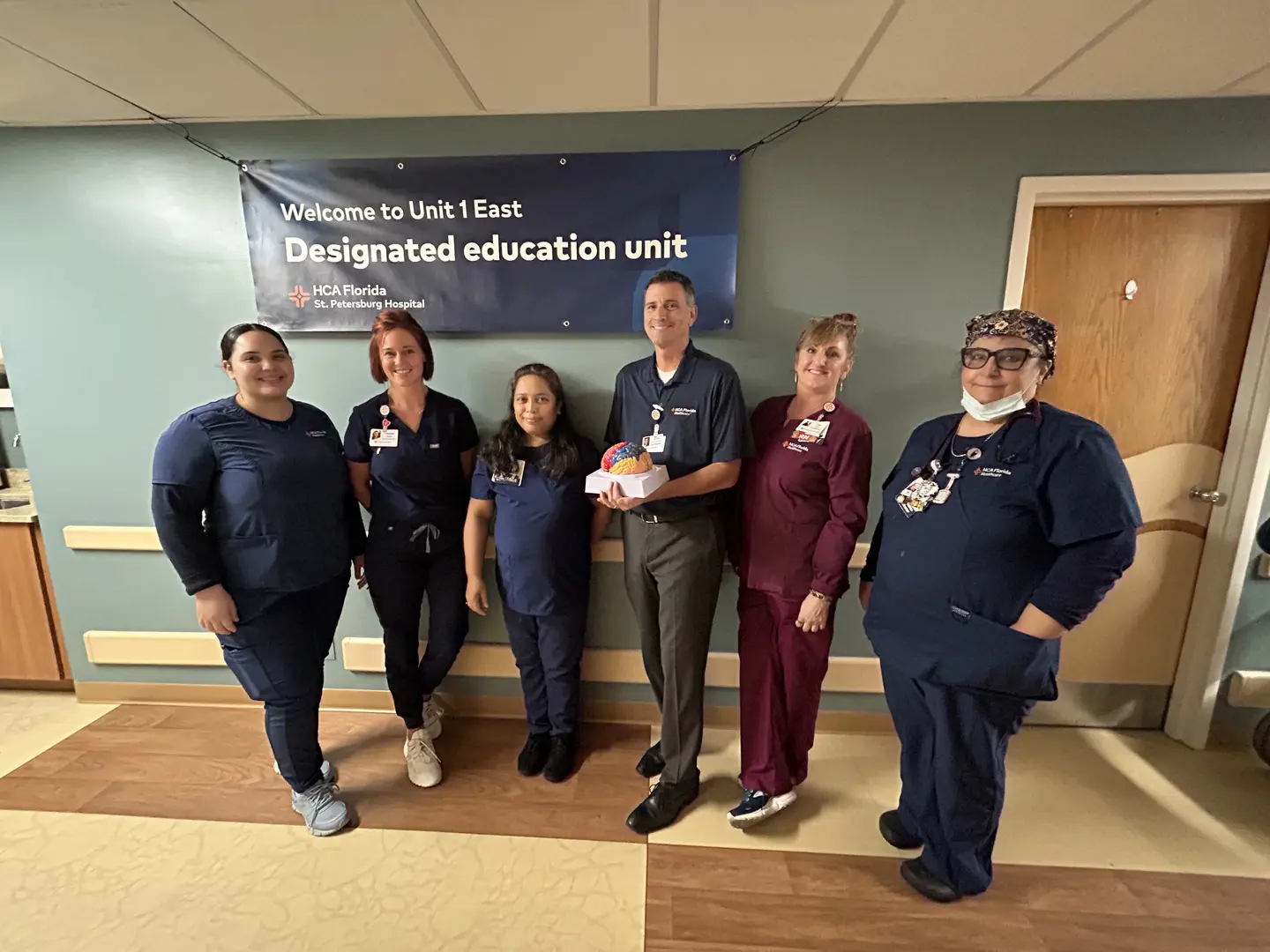 St. Petersburg Hospital's Stroke Care team smiling for a picture,