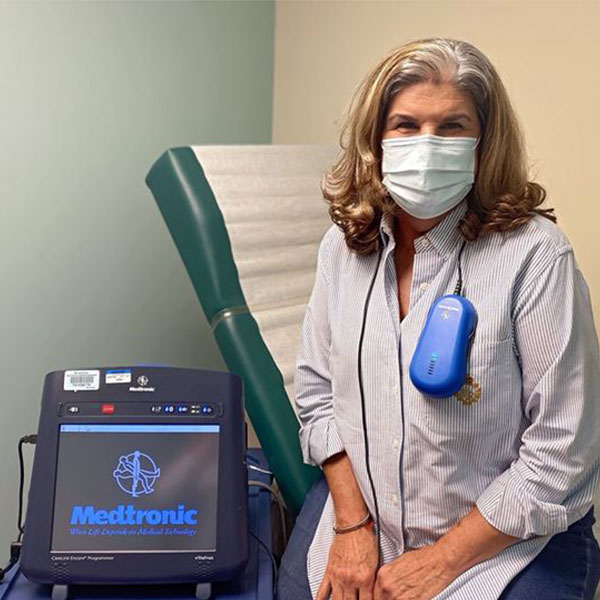 Sylvia T with her loop monitor