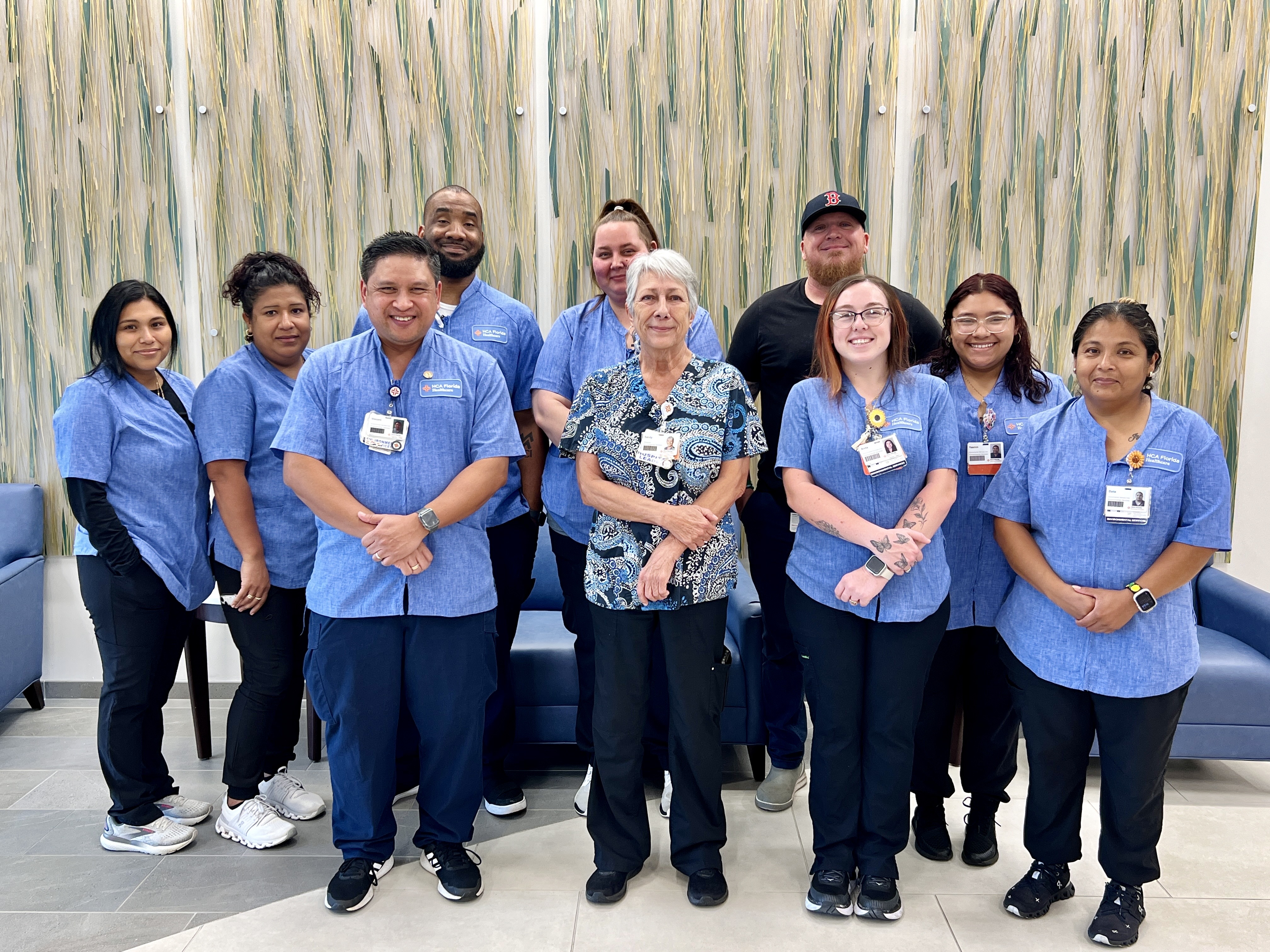 HCA Florida Raulerson Hospital Environmental Services team celebrate EVS Week.