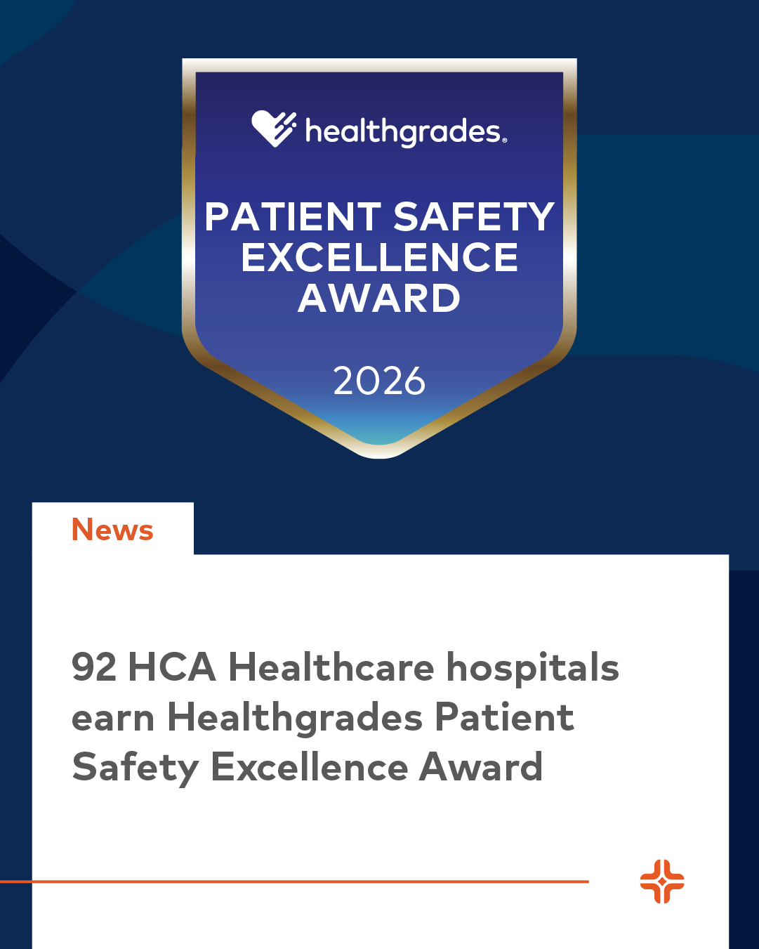 News: 92 HCA Healthcare hospitals earn Healthgrades Patient Safety Excellence Award