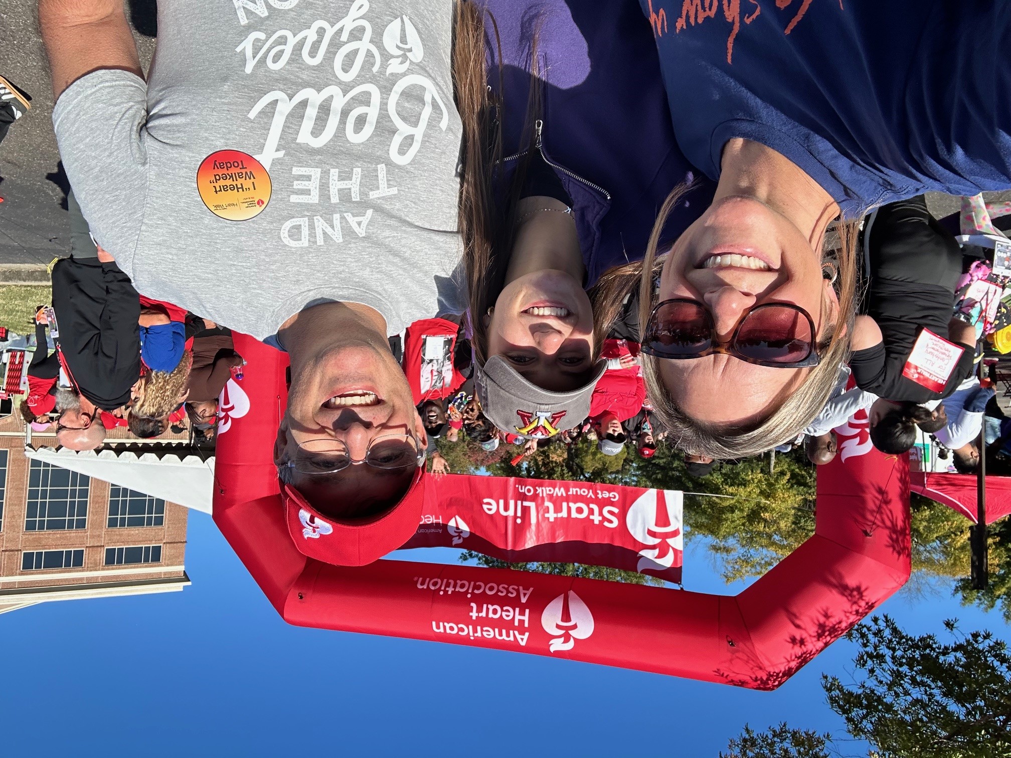 Jon and Jill Gray with their daughter at the American Heart Association Heart Walk in October 2024.