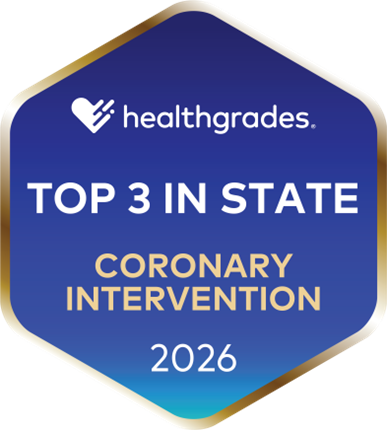 Healthgrades Top 3 In State Coronary Intervention 2026 Award.