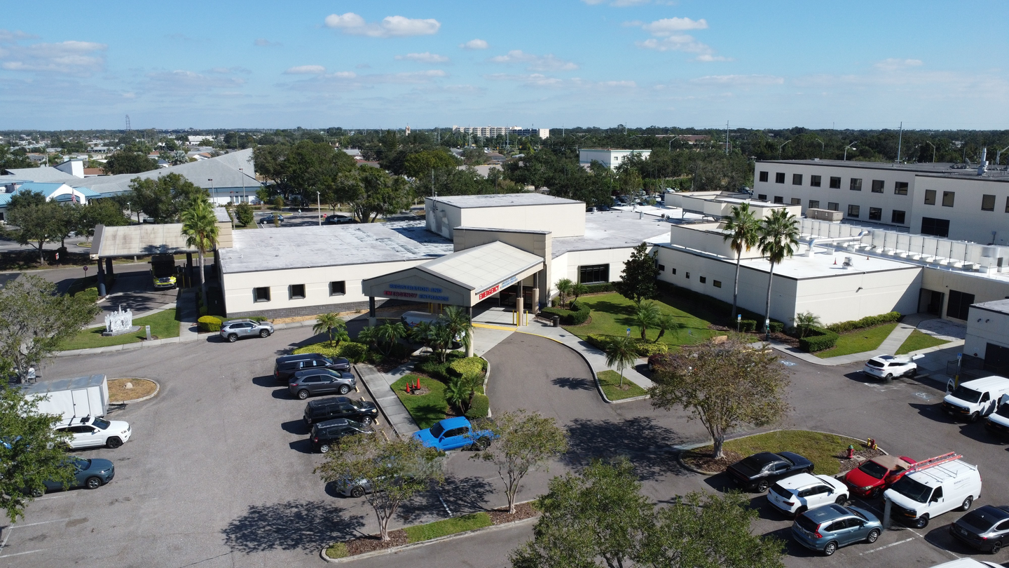 Aerial view of hospital