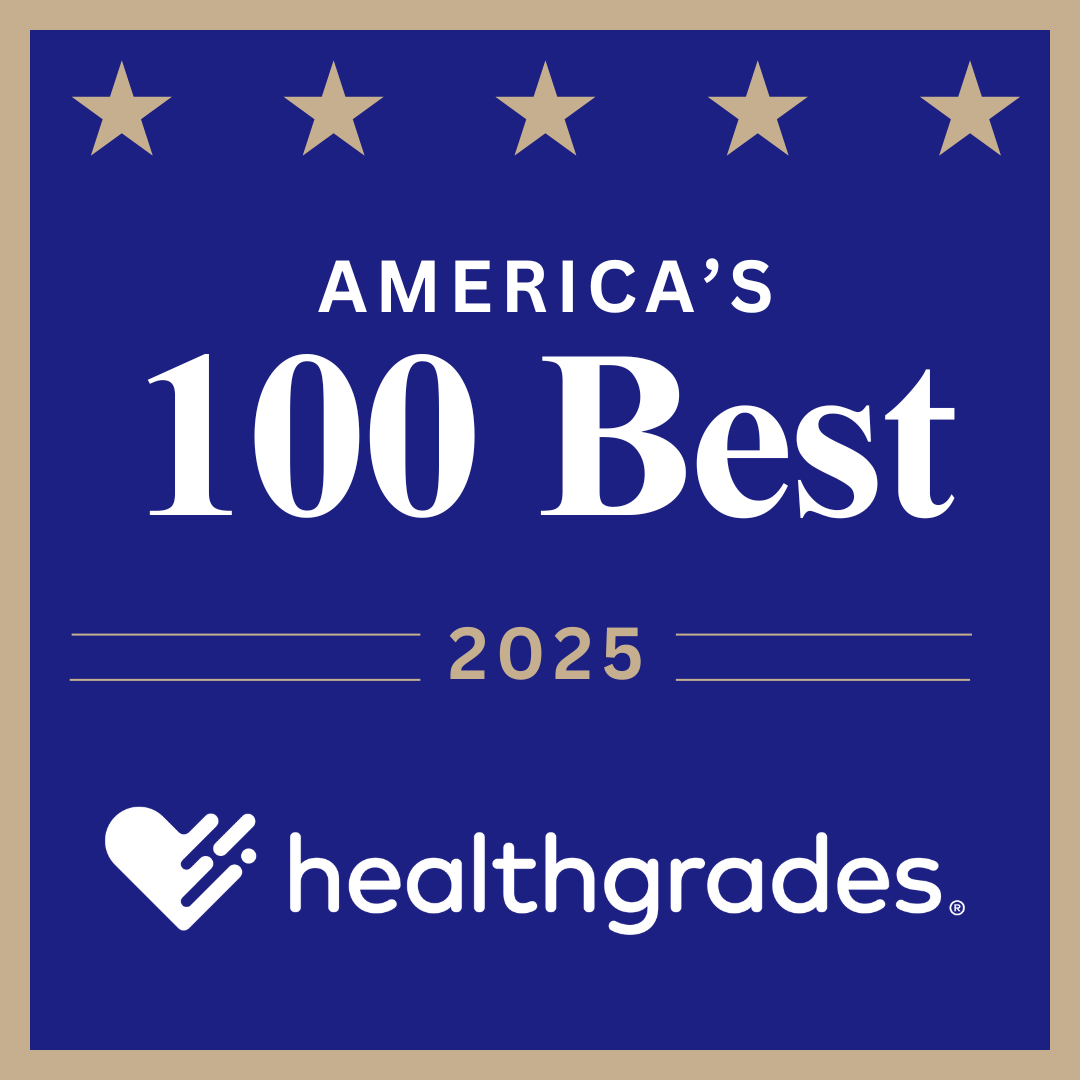 Award logo for Healthgrades America's 100 Best Hospitals in 2025