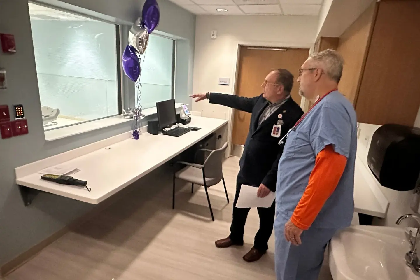 Imaging Director Joe Freitas gave an overview of safety measures in the newly constructed MRI suite.