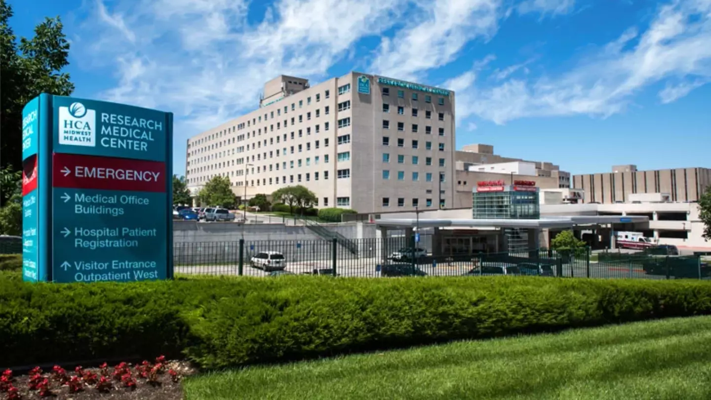 An exterior view of Research Medical Center.