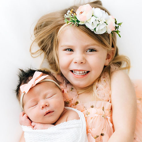 Indie and baby Theo.