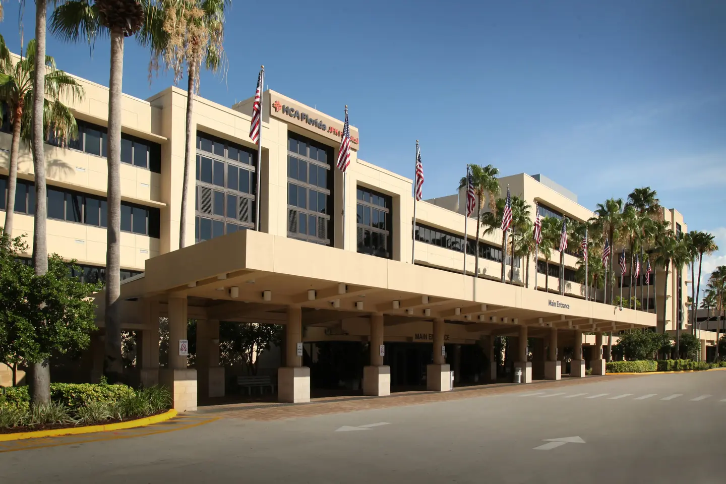 Front of JFK Hospital taken in 2023