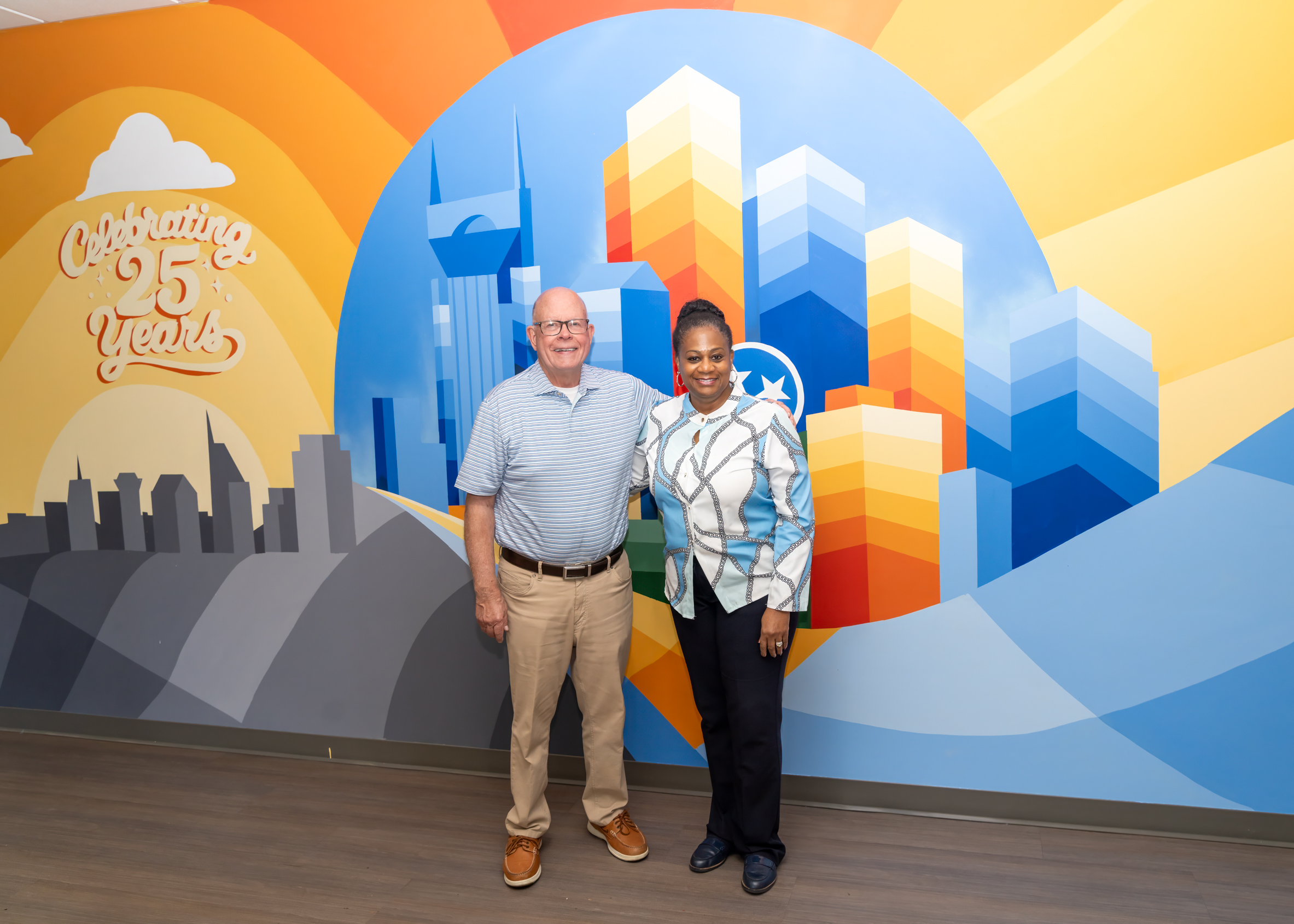 Larry Odom, former board of trustees' chairman for TriStar Skyline, with TriStar Skyline executive assistant Lisa Taylor.