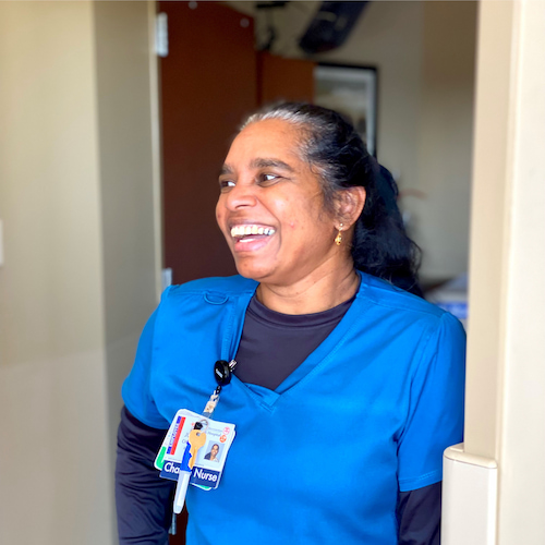 Juanita Jordan, smiling.
