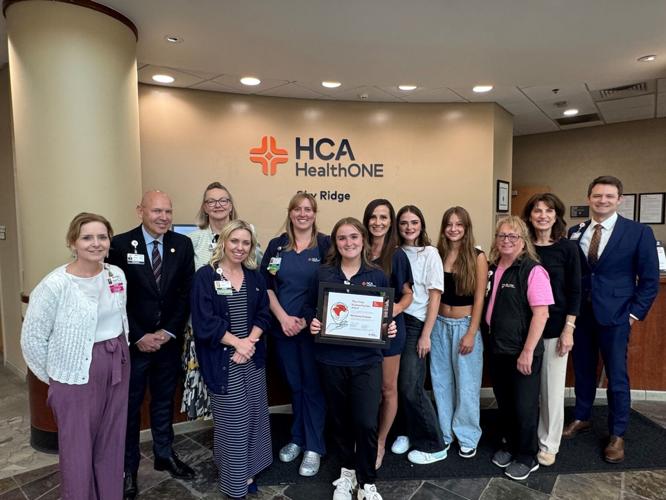 McKenna Keenan and the ICU team from HCA HealthONE Sky Ridge.