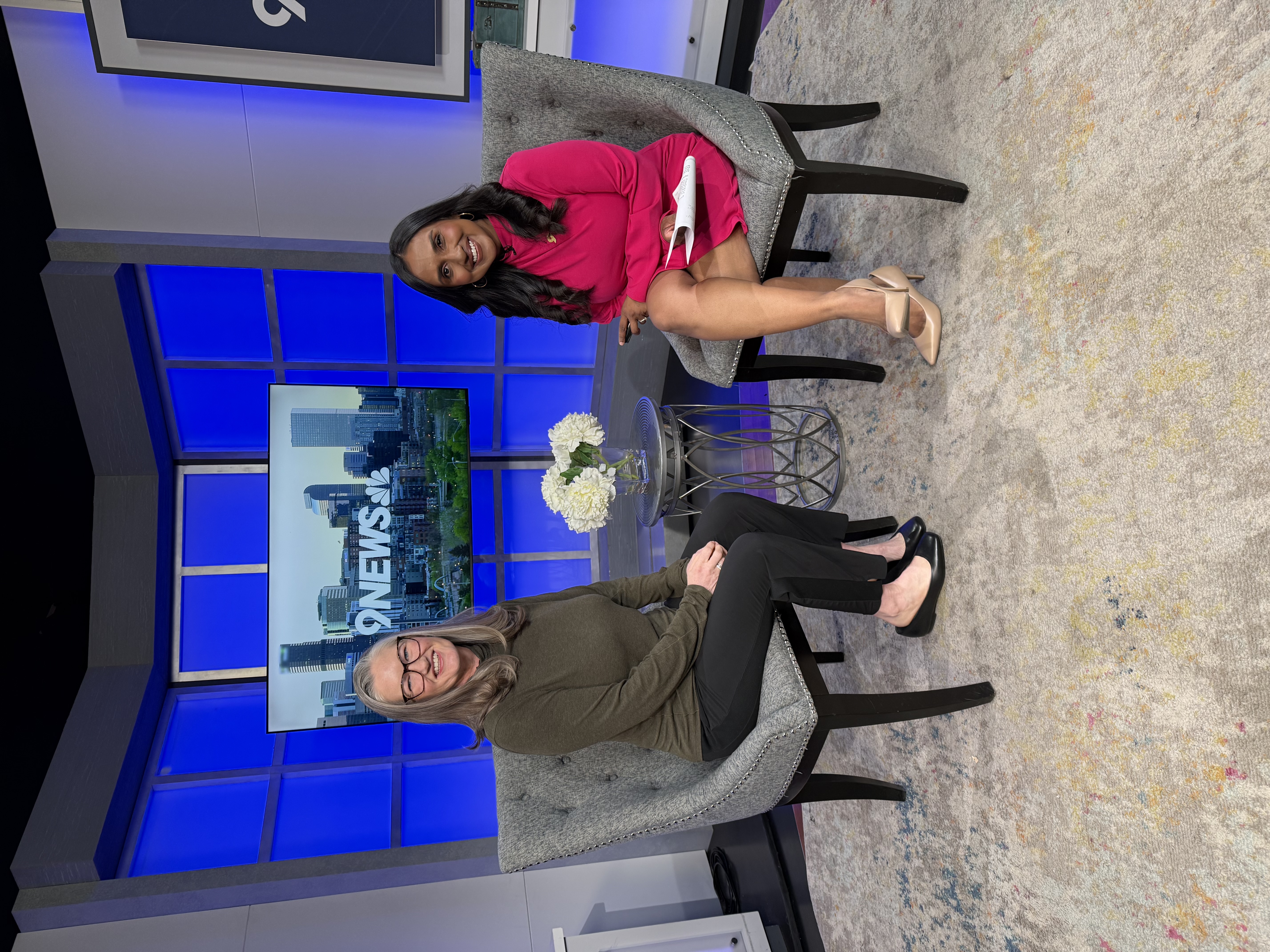 Dr. Tara Gregory in the 9News studio.